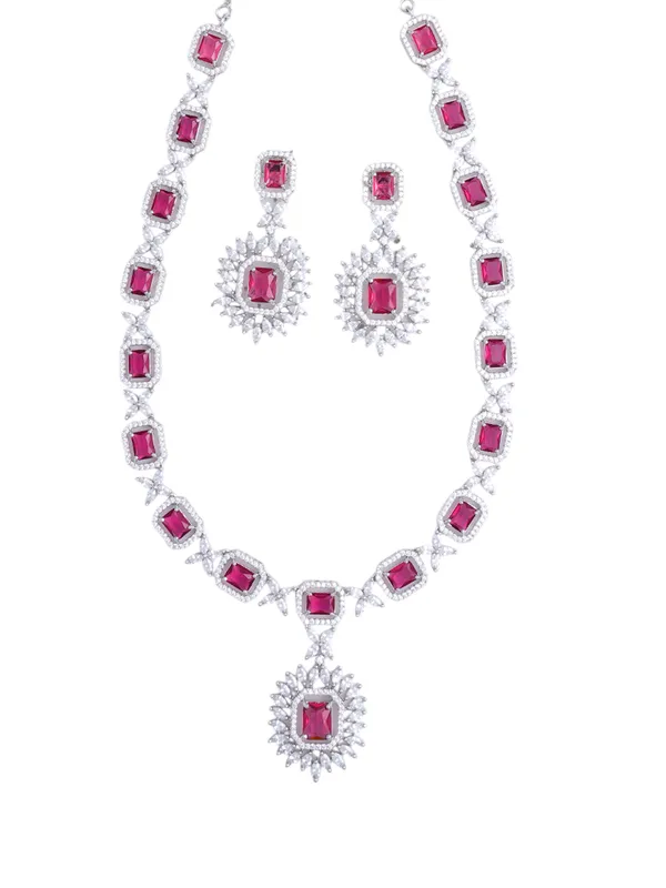 Pink_Brass_Silver_Plated_Handcrafted_Water_Resistance_CZ_Stone__Necklace__Set_For_Women