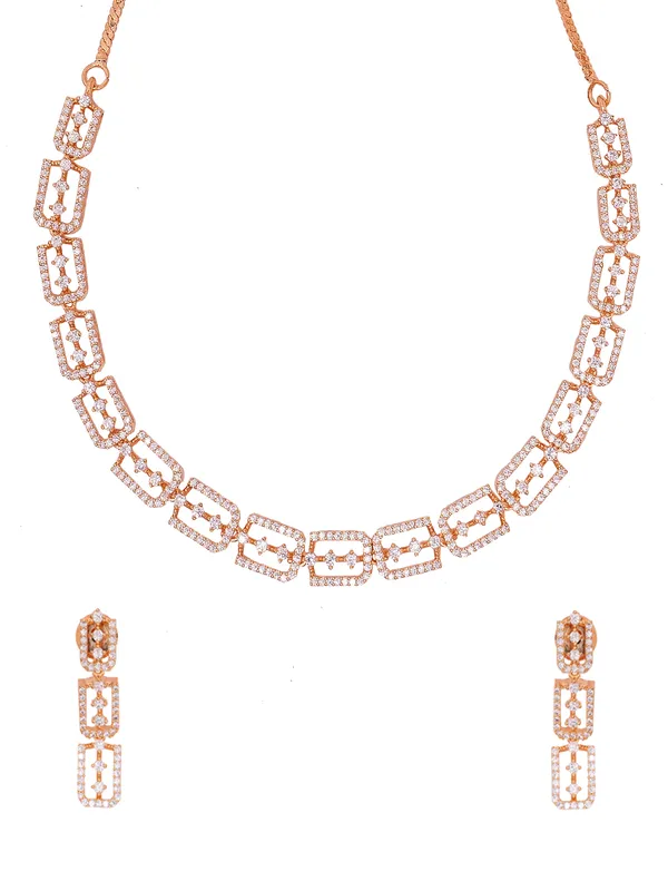 White_Brass__Gold_Plated_Handcrafted_Water_Resistance_CZ_Stone__Necklace__Set_For_Women