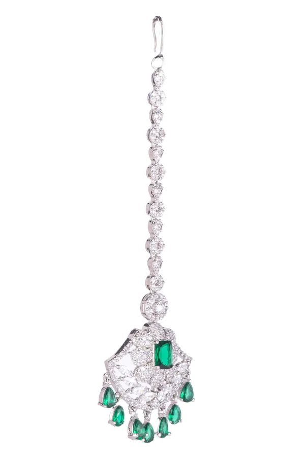 Hydro_Green_Brass_Silver_Plated_Handcrafted_Water_Resistance_CZ_Stone__Tika_For_Women