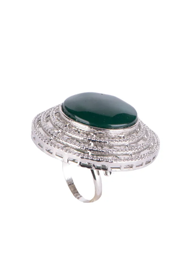 Green_Pota_Brass__Silver_Plated_Handcrafted_Water_Resistance_CZ_Stone__Ring_For_Women