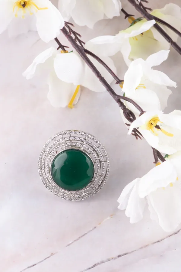 Green_Pota_Brass__Silver_Plated_Handcrafted_Water_Resistance_CZ_Stone__Ring_For_Women