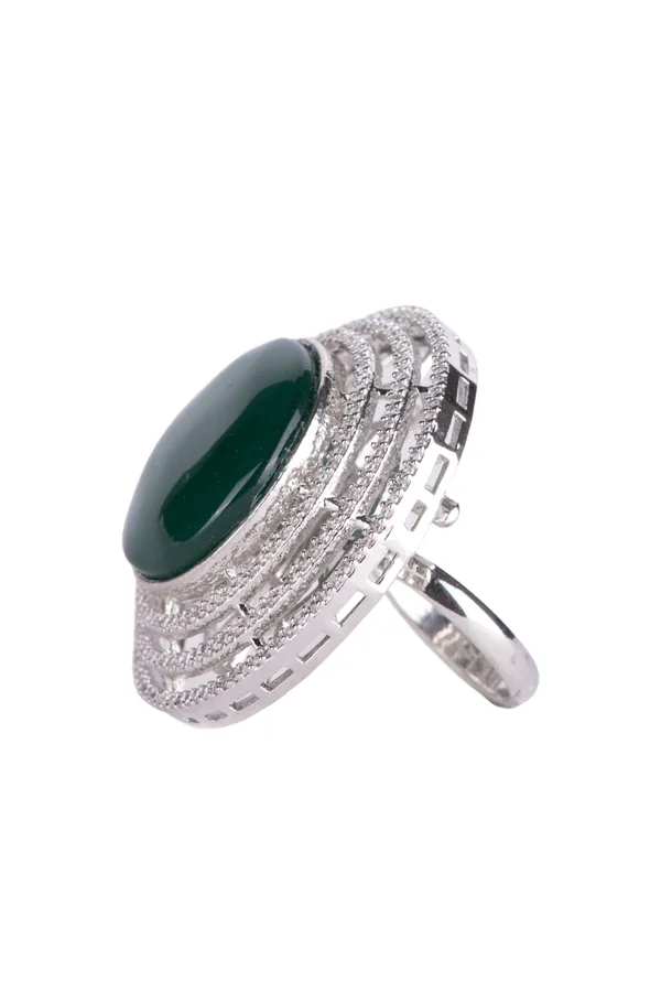Green_Pota_Brass__Silver_Plated_Handcrafted_Water_Resistance_CZ_Stone__Ring_For_Women