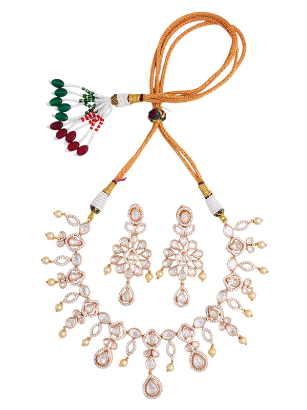 White_Brass_Kundan_Silver__Handcrafted_Water_Resistance_CZ_Stone__Necklace_For_Women