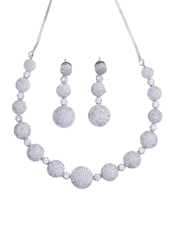 White_Brass__Silver_Plated_Handcrafted_Water_Resistance_CZ_Stone__Necklace__Set_For_Women