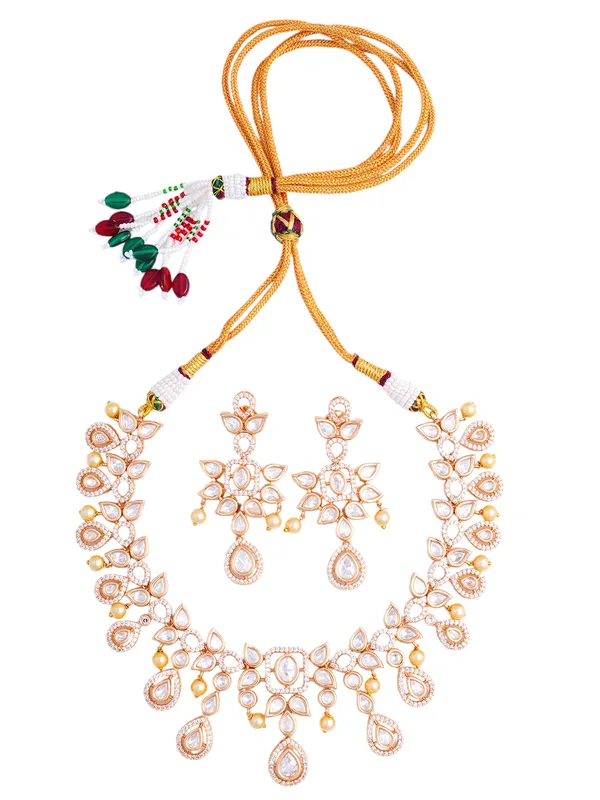 White_Brass_Kundan_Rose_Gold__Handcrafted_Water_Resistance_CZ_Stone__Necklace_For_Women