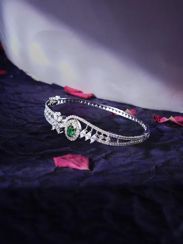 Green_Brass_Silver_Plated_Handcrafted_Water_Resistance_CZ_Stone__Bracelet_For_Women