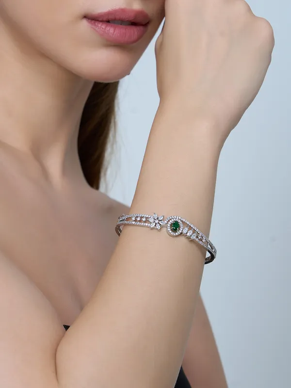 Green_Brass_Silver_Plated_Handcrafted_Water_Resistance_CZ_Stone__Bracelet_For_Women