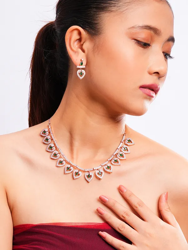 Blue_Brass_Rose_Gold__Handcrafted_Water_Resistance_CZ_Stone__Necklace__Set_For_Women