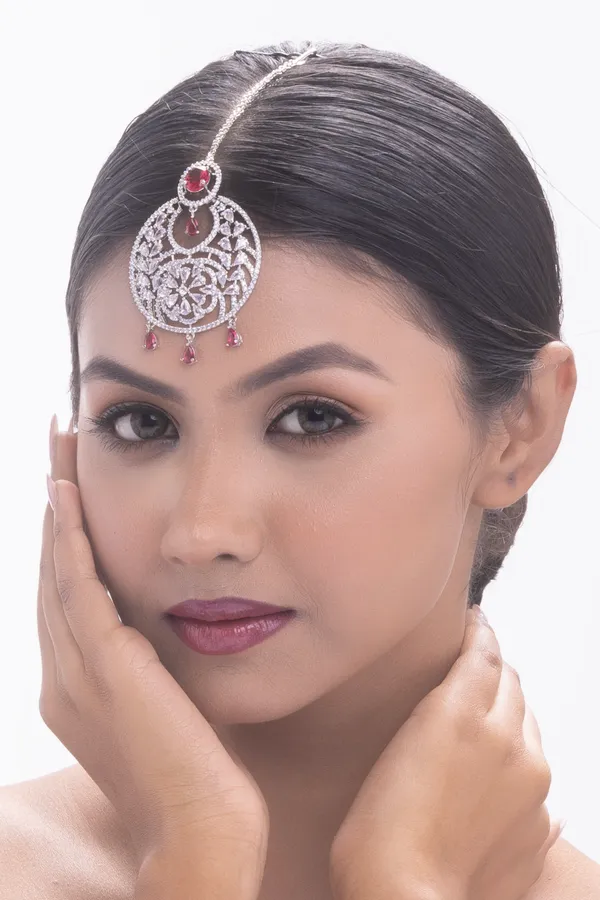 Hydro_Red_Brass__Silver_Plated_Handcrafted_Water_Resistance_CZ_Stone__Tika_For_Women