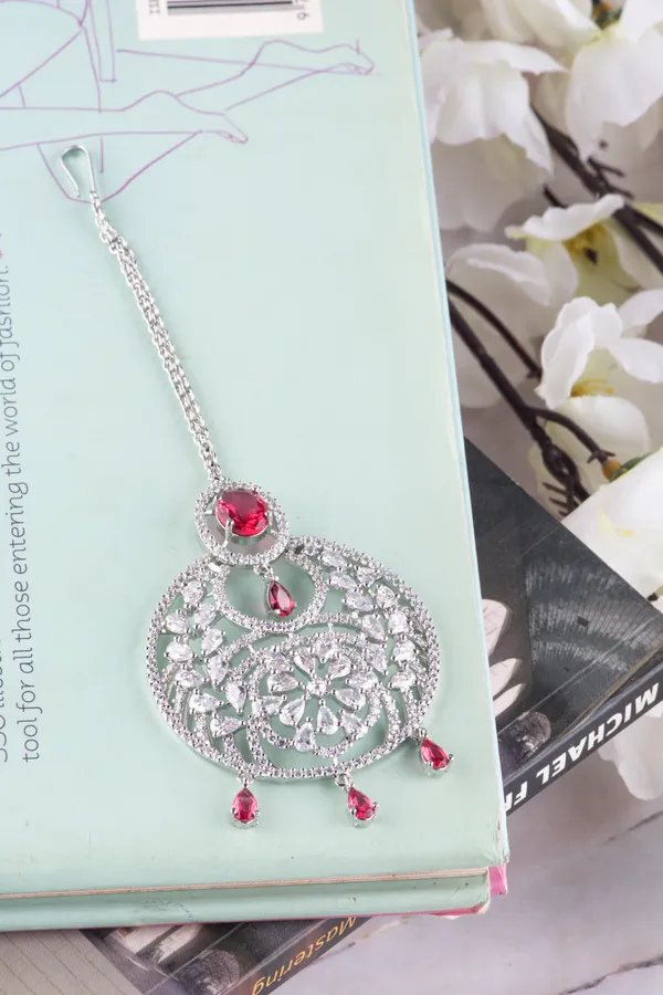 Hydro_Red_Brass__Silver_Plated_Handcrafted_Water_Resistance_CZ_Stone__Tika_For_Women