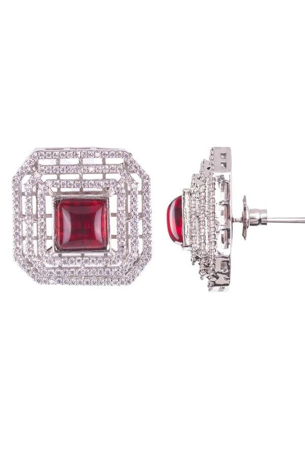 Red_Pota_Brass__Silver_Plated_Handcrafted_Water_Resistance_CZ_Stone__Earring_For_Women