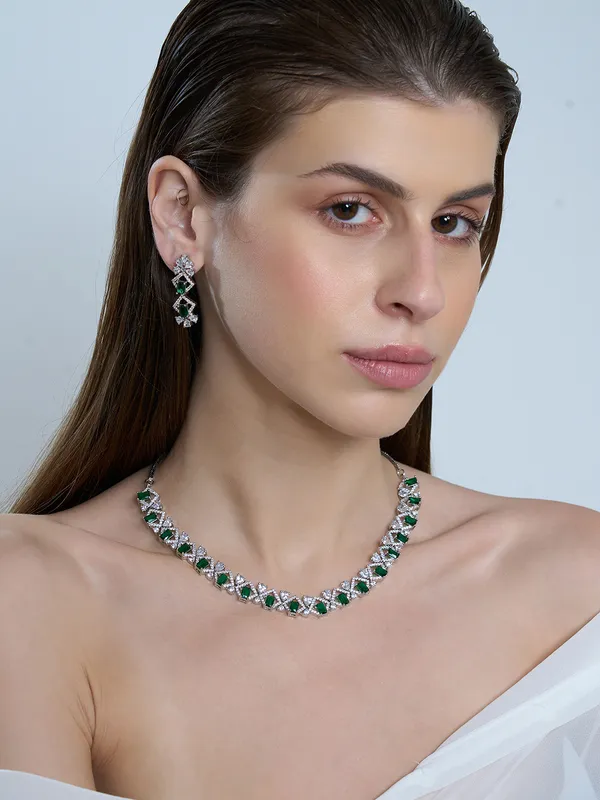 Green_Brass_Silver_Plated_Handcrafted_Water_Resistance_CZ_Stone__Necklace__Set_For_Women
