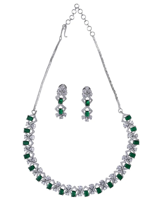 Green_Brass_Silver_Plated_Handcrafted_Water_Resistance_CZ_Stone__Necklace__Set_For_Women