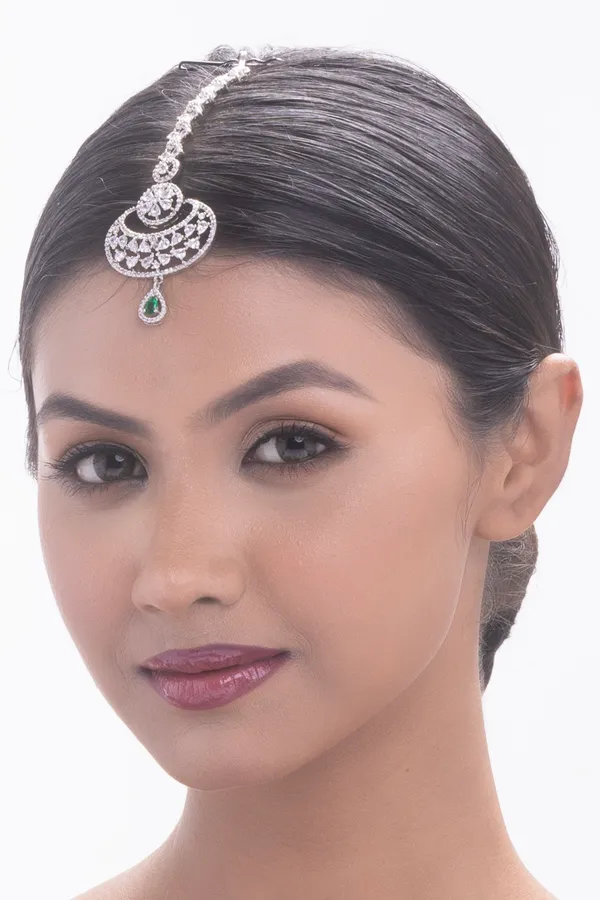 Hydro_Green_Brass_Silver_Plated_Handcrafted_Water_Resistance_CZ_Stone__Tika_For_Women