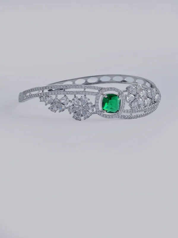 Green_Brass__Silver_Plated_Handcrafted_Water_Resistance_CZ_Stone__Bracelet_For_Women