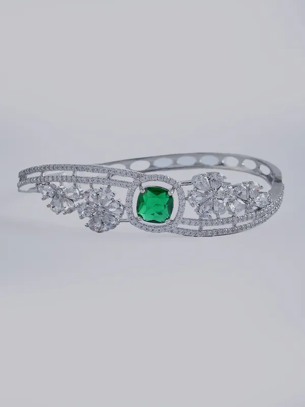 Green_Brass__Silver_Plated_Handcrafted_Water_Resistance_CZ_Stone__Bracelet_For_Women