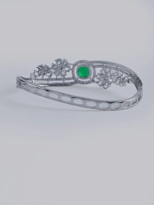 Green_Brass__Silver_Plated_Handcrafted_Water_Resistance_CZ_Stone__Bracelet_For_Women