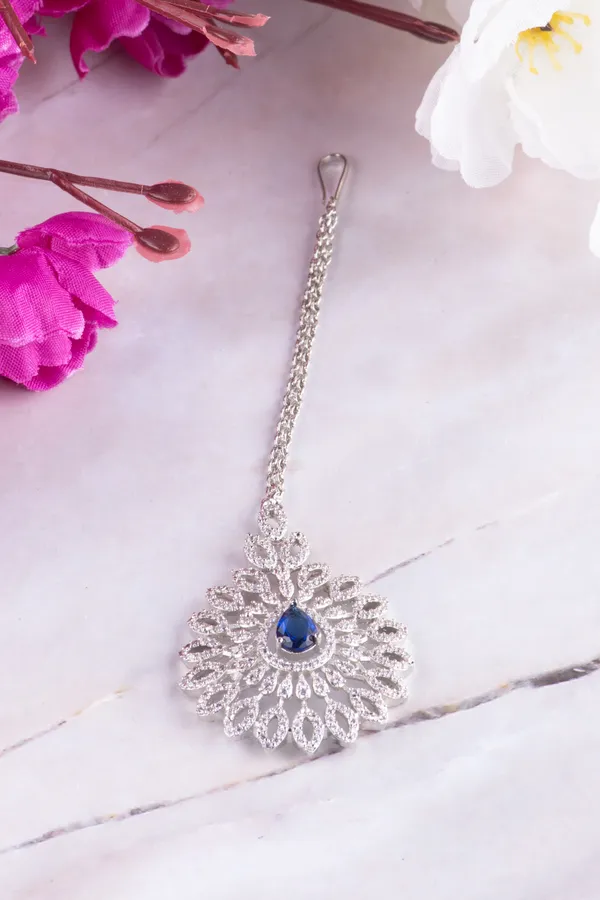 Hydro_Blue_Brass_Silver_Plated_Handcrafted_Water_Resistance_CZ_Stone__Tika_For_Women