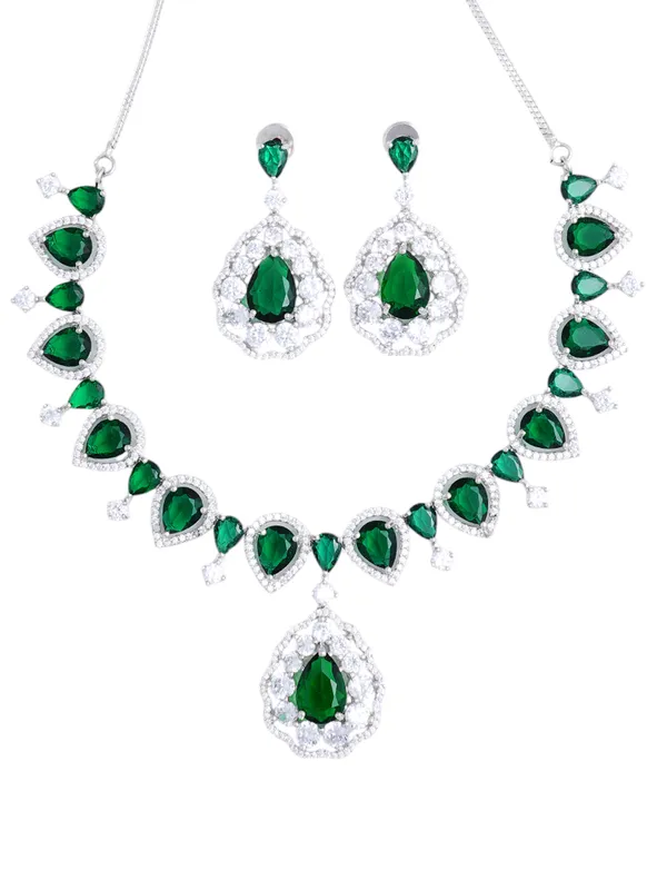 Green_Brass_Silver_Plated_Handcrafted_Water_Resistance_CZ_Stone__Necklace__Set_For_Women