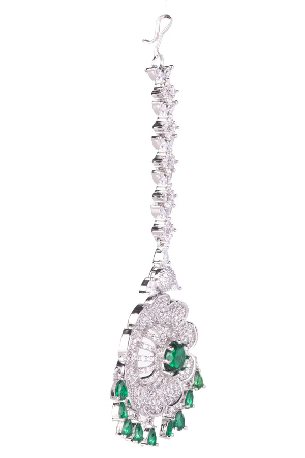 Hydro_Green_Brass_Silver_Plated_Handcrafted_Water_Resistance_CZ_Stone__Tika_For_Women