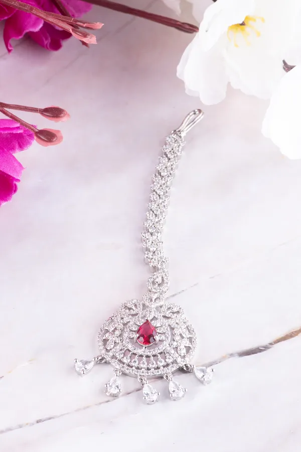 Hydro_Red_Brass_Silver_Plated_Handcrafted_Water_Resistance_CZ_Stone__Tika_For_Women