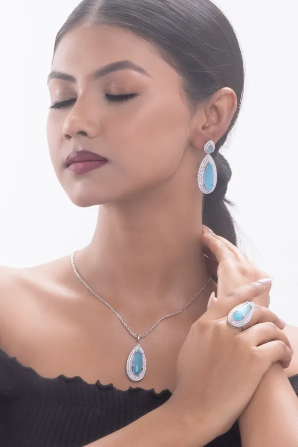 Aqua_Pota_Brass__Silver_Plated_Handcrafted_Water_Resistance_CZ_Stone__Earring_Pendent_Ring_Set_For_Women