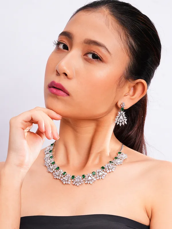 Green_Brass_Silver_Plated_Handcrafted_Water_Resistance_CZ_Stone__Necklace__Set_For_Women