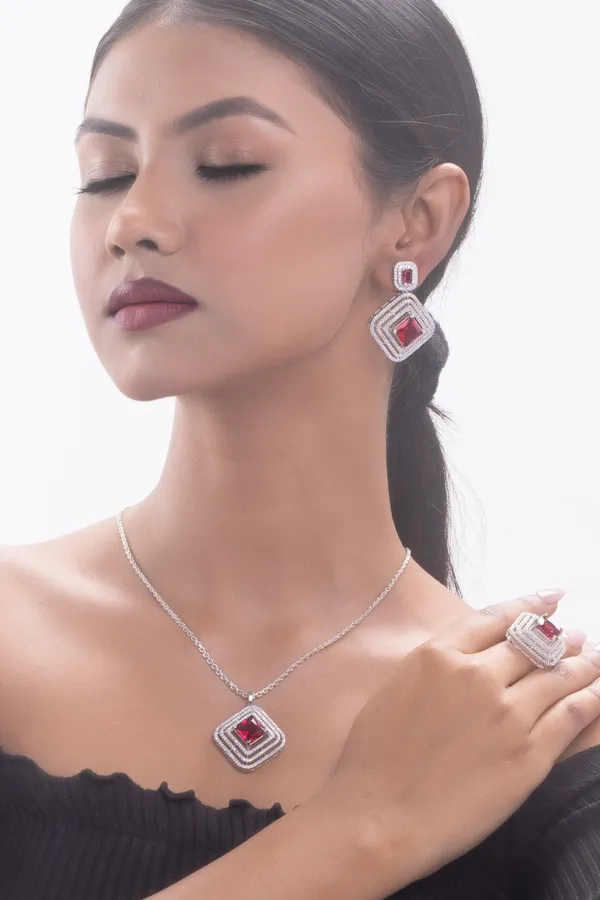 Hydro_Red_Brass_Silver_Plated_Handcrafted_Water_Resistance_CZ_Stone__Earring_Pendent_Ring_Set_For_Women