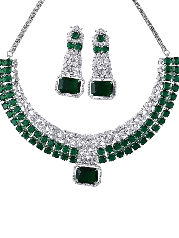 Green_Brass_Silver_Plated_Handcrafted_Water_Resistance_CZ_Stone__Necklace__Set_For_Women