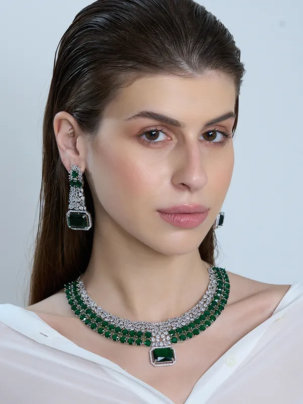 Green_Brass_Silver_Plated_Handcrafted_Water_Resistance_CZ_Stone__Necklace__Set_For_Women