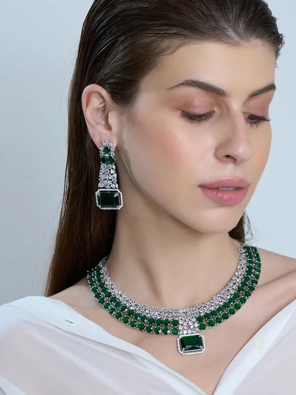Green_Brass_Silver_Plated_Handcrafted_Water_Resistance_CZ_Stone__Necklace__Set_For_Women