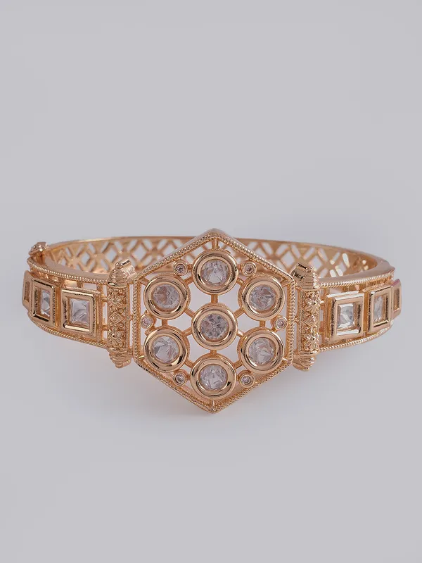 White_Brass_Gold_Plated_Handcrafted_Water_Resistance_CZ_Stone__Bracelet_For_Women