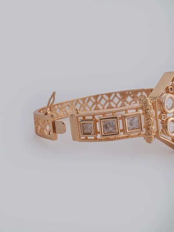 White_Brass_Gold_Plated_Handcrafted_Water_Resistance_CZ_Stone__Bracelet_For_Women