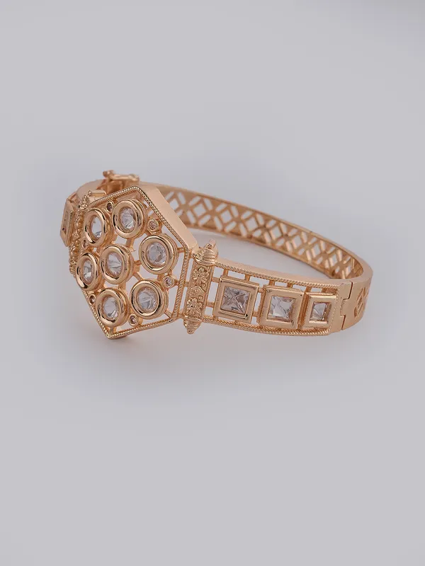 White_Brass_Gold_Plated_Handcrafted_Water_Resistance_CZ_Stone__Bracelet_For_Women