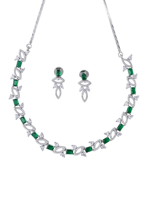 Green_Brass_Silver_Plated_Handcrafted_Water_Resistance_CZ_Stone__Necklace__Set_For_Women