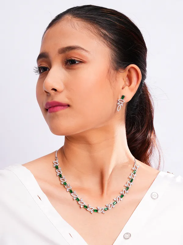 Green_Brass_Silver_Plated_Handcrafted_Water_Resistance_CZ_Stone__Necklace__Set_For_Women