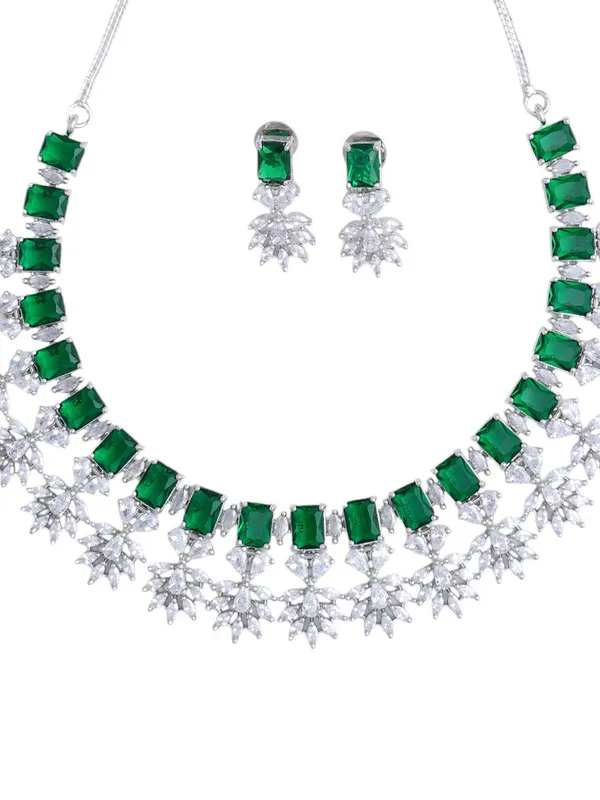 Green_Brass_Silver_Plated_Handcrafted_Water_Resistance_CZ_Stone__Necklace__Set_For_Women