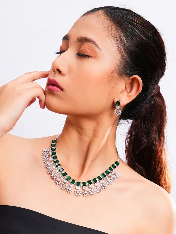 Green_Brass_Silver_Plated_Handcrafted_Water_Resistance_CZ_Stone__Necklace__Set_For_Women