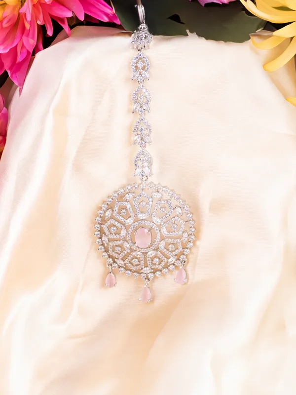 Monalisa_Pink_Brass_Silver_Plated_Handcrafted_Water_Resistance_CZ_Stone__Tika_For_Women