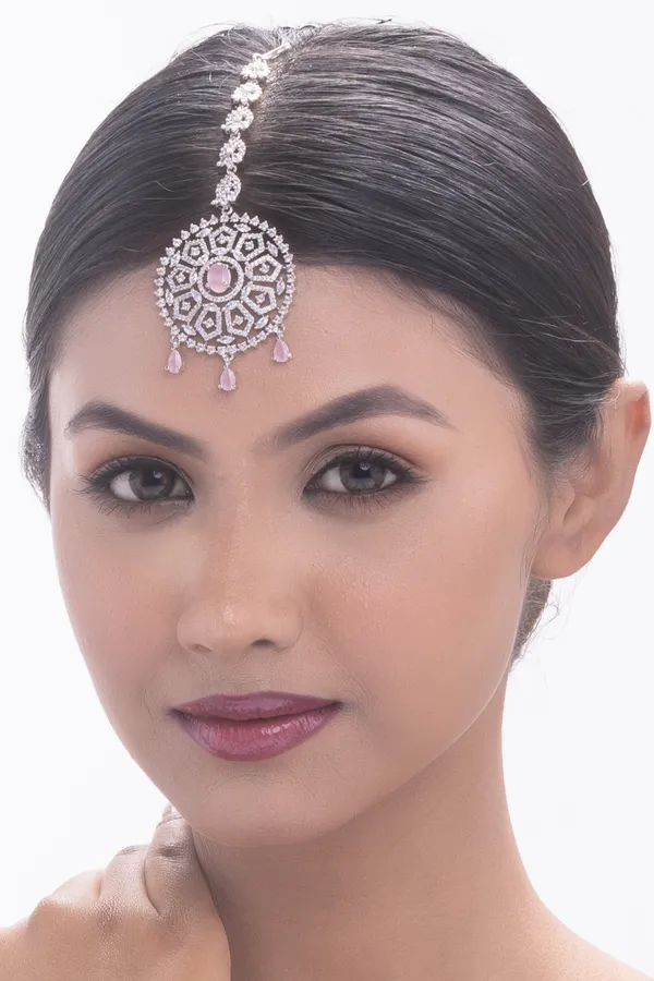Monalisa_Pink_Brass_Silver_Plated_Handcrafted_Water_Resistance_CZ_Stone__Tika_For_Women