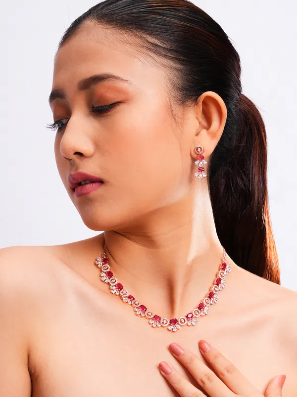 Red_Brass_Rose_Gold__Handcrafted_Water_Resistance_CZ_Stone__Necklace__Set_For_Women
