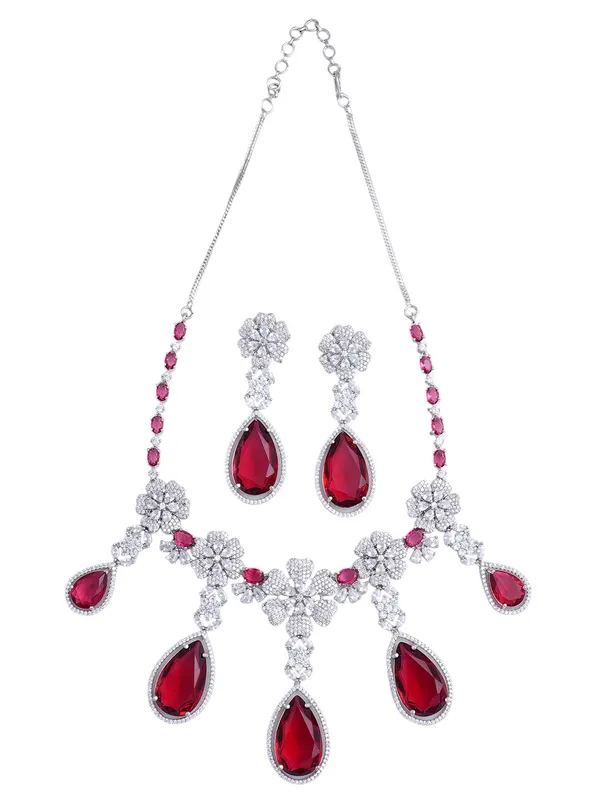 Red_Brass_Silver_Plated_Handcrafted_Water_Resistance_CZ_Stone__Necklace__Set_For_Women
