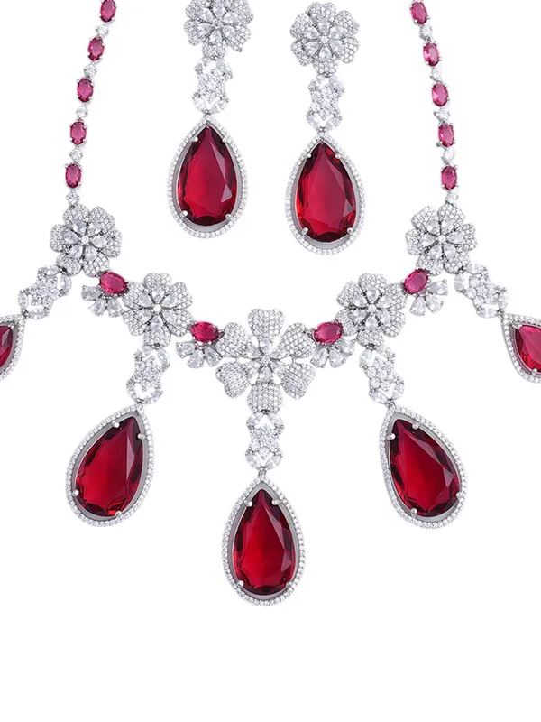 Red_Brass_Silver_Plated_Handcrafted_Water_Resistance_CZ_Stone__Necklace__Set_For_Women