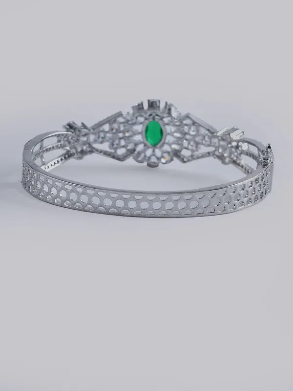 Green_Brass__Silver_Plated_Handcrafted_Water_Resistance_CZ_Stone__Bracelet_For_Women
