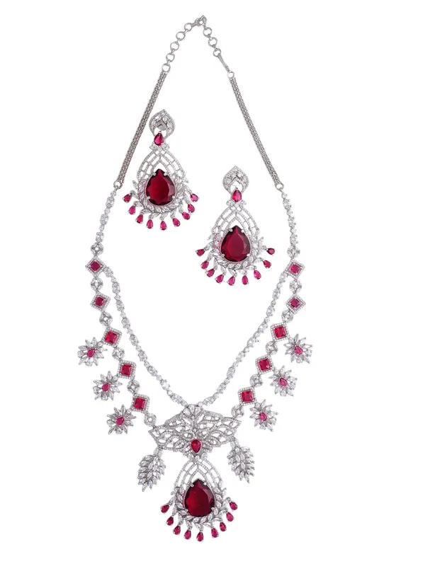 Red_Brass_Silver_Plated_Handcrafted_Water_Resistance_CZ_Stone__Necklace__Set_For_Women