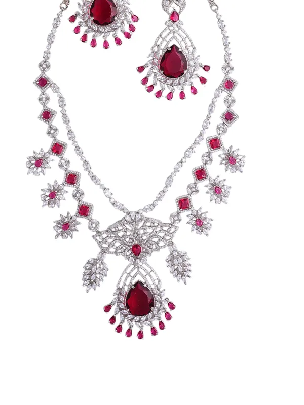 Red_Brass_Silver_Plated_Handcrafted_Water_Resistance_CZ_Stone__Necklace__Set_For_Women