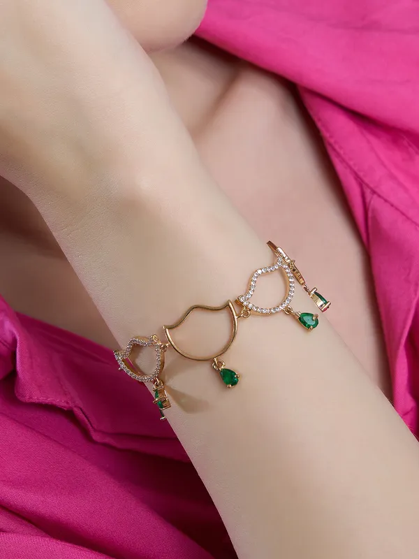 Hydro_Green_Brass_Gold_Plated_Handcrafted_Water_Resistance_CZ_Stone__Bracelet_For_Women