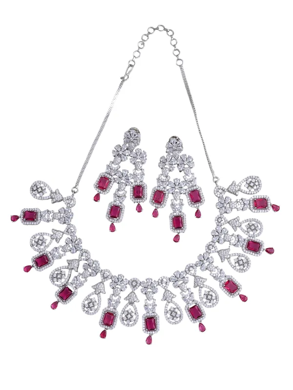 Red_Brass_Silver_Plated_Handcrafted_Water_Resistance_CZ_Stone__Necklace__Set_For_Women