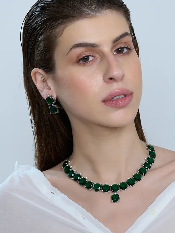 Green_Brass_Silver_Plated_Handcrafted_Water_Resistance_CZ_Stone__Necklace__Set_For_Women