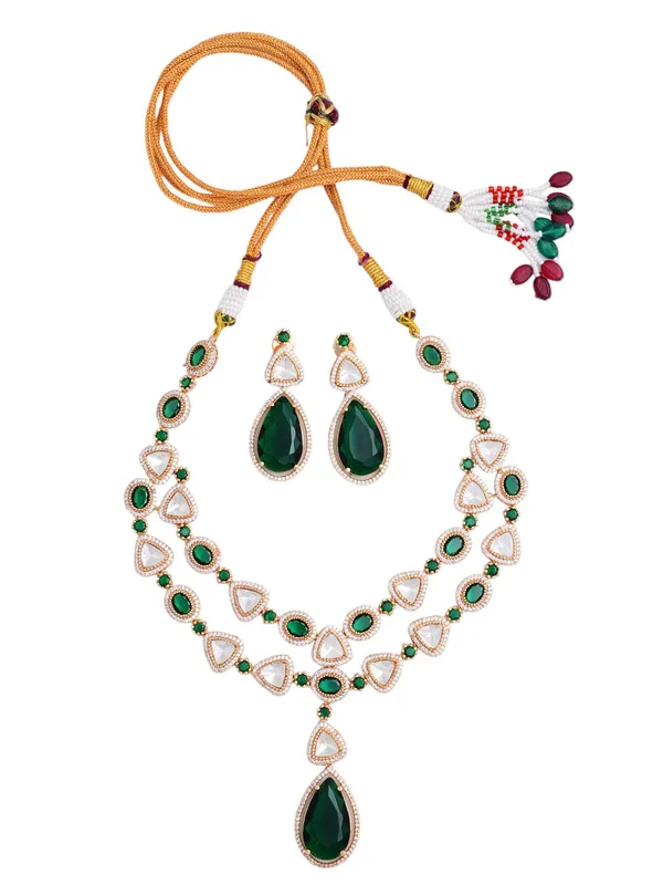 Green_Brass_Kundan_Rose_Gold__Handcrafted_Water_Resistance_CZ_Stone__Necklace_For_Women